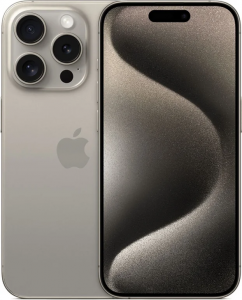 Смартфон Apple iPhone 15 Pro 256GB nano SIM + eSim natural titanium (титан) новый, не актив, без комплекта