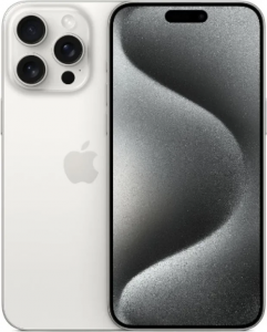 Смартфон Apple iPhone 15 Pro Max 256GB, Dual: nano SIM + eSIM, White Titanium