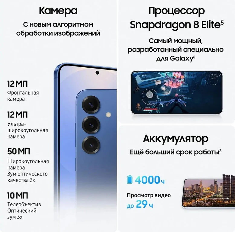 Смартфон Samsung Galaxy S25 12/512Gb,SM-S931B,синий