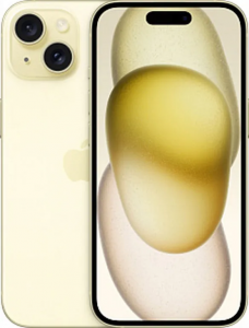 Смартфон Apple iPhone 15 SIM 128 ГБ, желтый