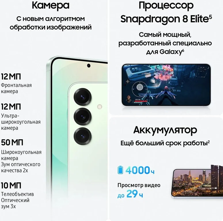 Смартфон Samsung Galaxy S25 12/128Gb,SM-S931B,мятный