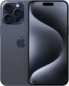 Смартфон Apple iPhone 15 Pro Max 256GB nano SIM + eSim titanium blue (титановый синий) новый, не актив, без комплекта
