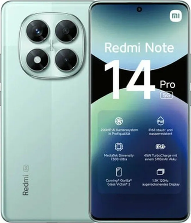 Смартфон Xiaomi Redmi Note 14 Pro 5G 8/256Gb Coral Green (Global Version)