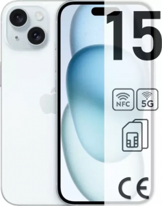 Смартфон Apple iPhone 15 128ГБ голубой