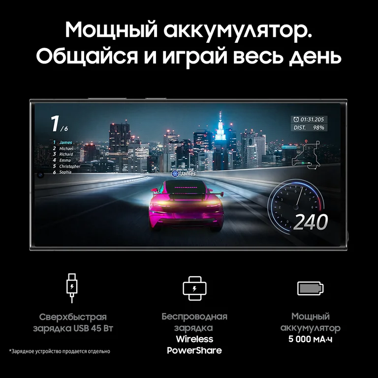 Смартфон Samsung Galaxy S23 Ultra (12/512Gb, Черный фантом)