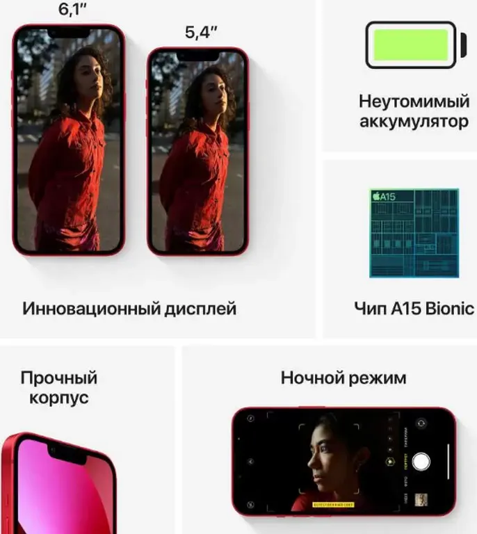Смартфон Мобильный телефон Apple iPhone 13 (256 Gb,(PRODUCT)RED MLP63)